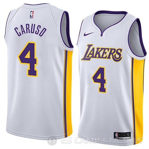 Camiseta Alex Caruso #4 Los Angeles Lakers Association 2018 Blanco - Haga un click en la imagen para cerrar